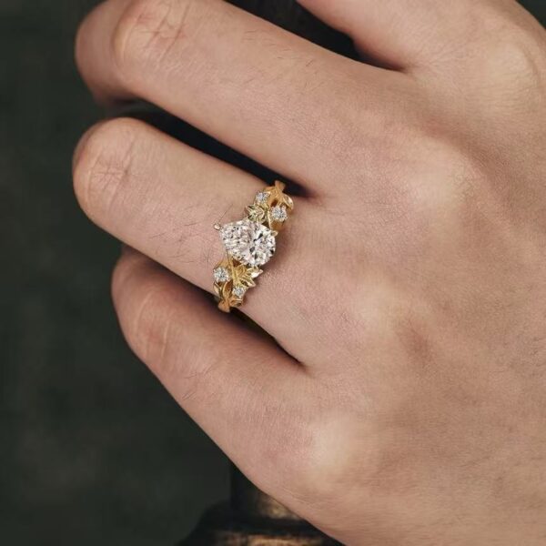 Twigs Ring Women's Stylish Water Drop Zircon - Image 4