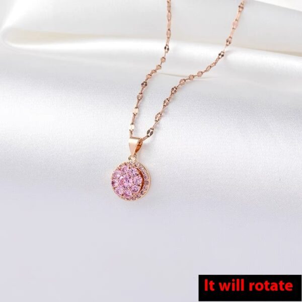 Rotatable Round Zircon Necklace For Women - Image 9