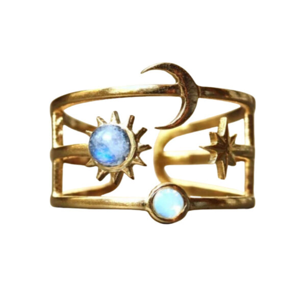 Retro Embedded Moonstone Ring Fashion Lady - Image 4
