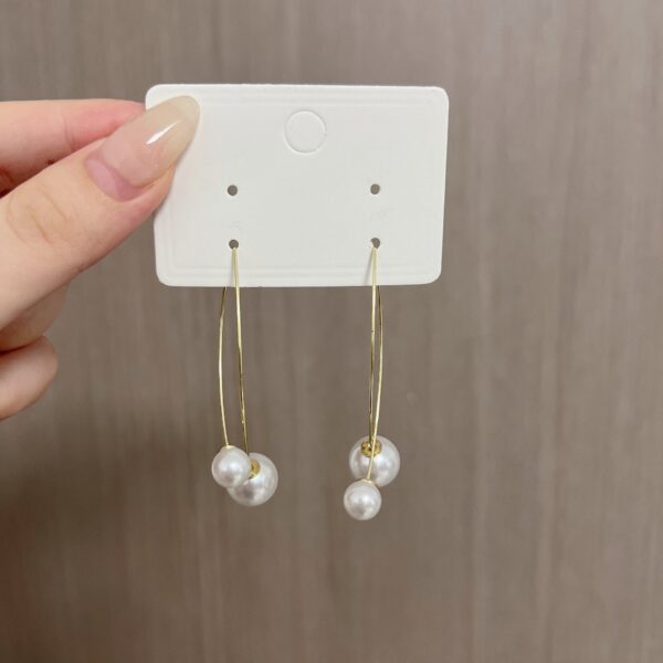 Unique Cross Pearl Earrings Fashion Simple - Image 2