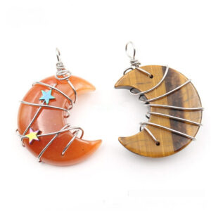 Handmade Ornament Star And Moon Pendant