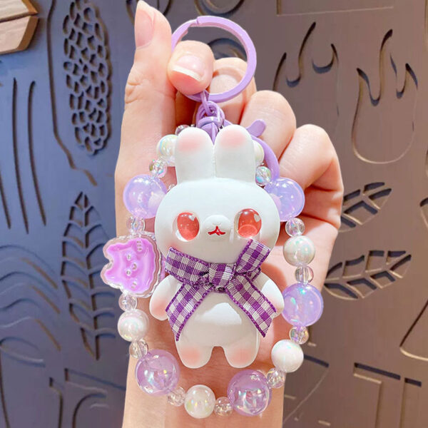 Cartoon Beaded Cute Bunny Doll Keychain - Image 9