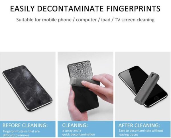2 In 1 Phone Computer Screen Cleaner Kit For Screen Dust Removal Microfiber Cloth Set - Image 5