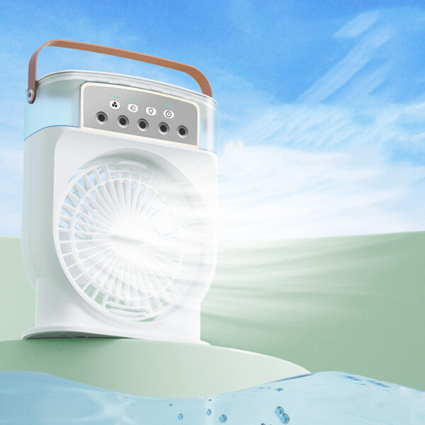 Portable USB Air Conditioner Cooling Fan With 5 Sprays 7 Color Light 600ML Water Tank Spray Mist Air Cooler Humidifiers - Image 10