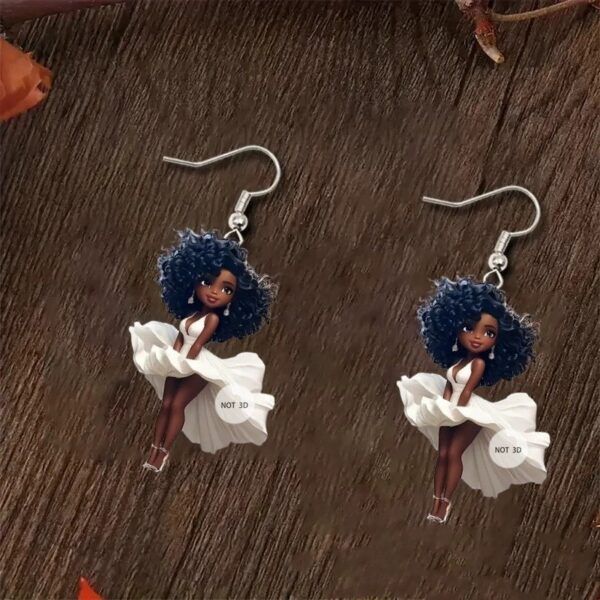 Black Beauty Hanging Earrings - Image 3
