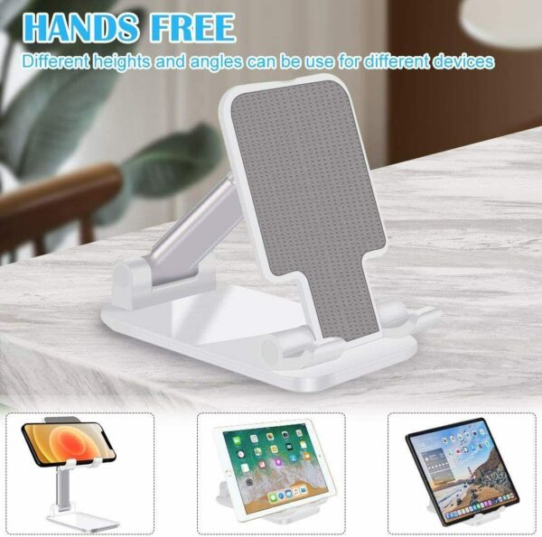 Cell Phone Stand Desktop Holder Tablet Stand Mount Mobile Phone Desktop Tablet Holder Table Cell Foldable Extend Support Desk Mobile Phone Holder Stand - Image 2
