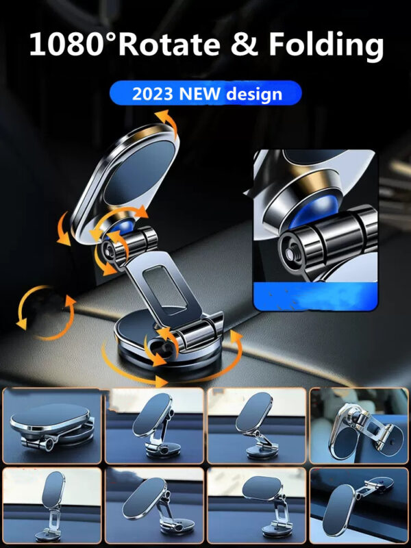 Rotate Metal Magnetic Car Phone Holder Foldable Universal Mobile Phone Stand Air Vent Magnet Mount GPS Support - Image 5