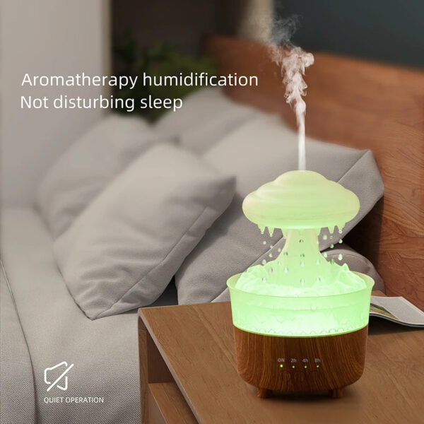 Rain Cloud Night Light Humidifier With Raining Water Drop Sound And 7 Color Led Light Essential Oil Diffuser Aromatherapy - Image 5