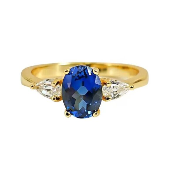 Fashion Simple And High-end Oval Blue Ring - Image 5