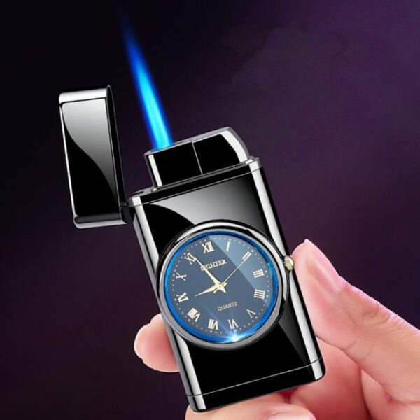 Personalized Creative Multifunctional Electronic Watch Cigarette Lighter-in-one Body Multi-purpose LED Flashing Lamp Gift Lighter - Image 2