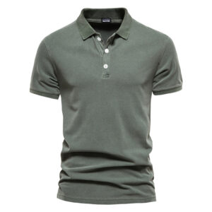 Lapel European And American Sports Men Twill Short Sleeve