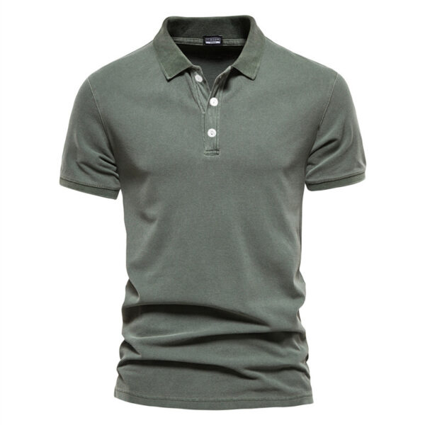 Lapel European And American Sports Men Twill Short Sleeve