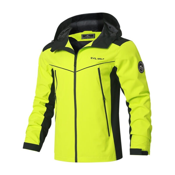 Hooded Men's Outdoor Windproof Shell Jacket - Image 2