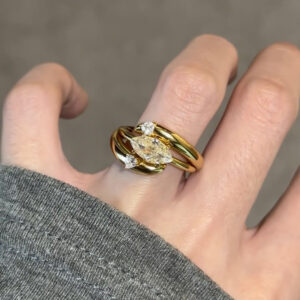 Unique Personality Dual-wear Wide Version Horse Eye Rhinestone Ring Female