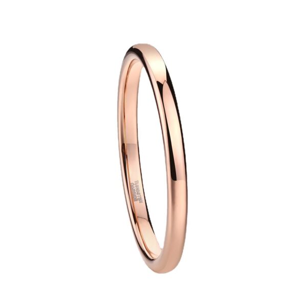 Tungsten Steel Rose Gold Simple Bracelet Glossy Curved Ring - Image 5