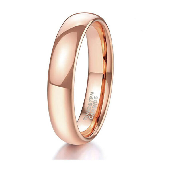 Tungsten Steel Rose Gold Simple Bracelet Glossy Curved Ring - Image 2