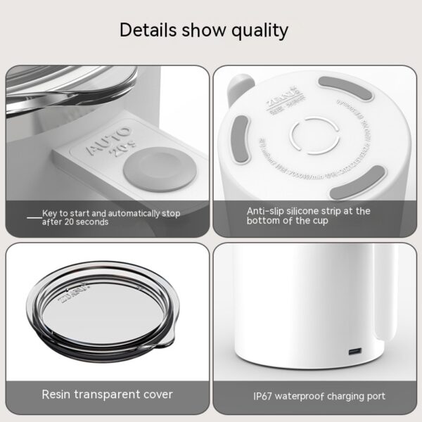 Portable Smart Magnetic Automatic Mixing Coffee Cup Rechargeable Rotating Home Office Travel Stirring Cup - Image 5