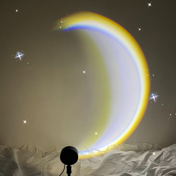 INS USB Moon Lamp LED Rainbow Neon Night Sunset Light Projector Photography Wall Atmosphere Lighting For Bedroom Home Decor - Image 4