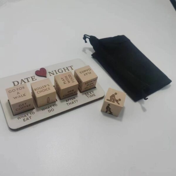 Wooden Date Night Dice Wooden Date Night Ideas Game Dice Romantic Couple Date Night Game Action Decision Dice Games For Couple - Image 9