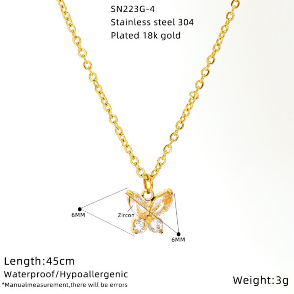 Light Luxury Diamond Peacock Green Clavicle Chain - Image 6