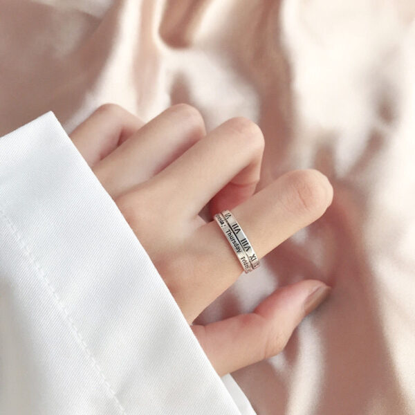 Retro Retro Roman Numerals Three-piece Ring Set Women - Image 8