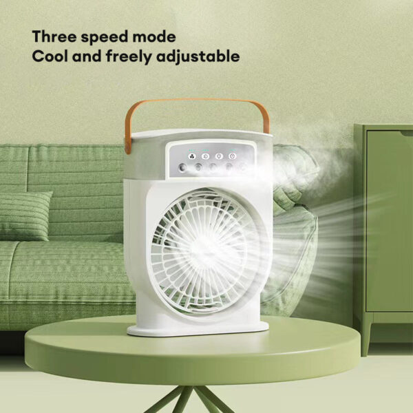 Portable USB Air Conditioner Cooling Fan With 5 Sprays 7 Color Light 600ML Water Tank Spray Mist Air Cooler Humidifiers - Image 5
