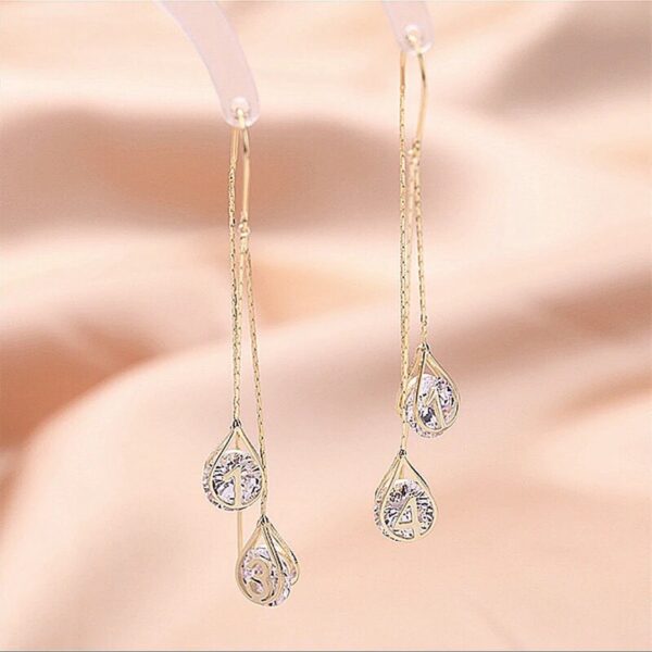 Fashion Design 1314 Zircon Water Drops Hanging Earrings - Image 2