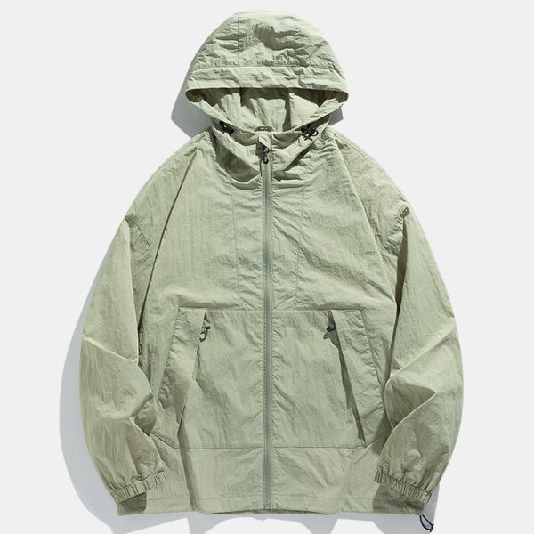Outdoor Windproof Waterproof Crisp Loose Hoodie Workwear Jacket Coat - Image 9