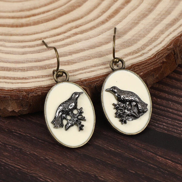 Geometric Crescent Golden Bee Personalized Eardrops Handmade Long - Image 10