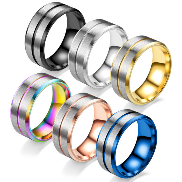 Creative And Minimalist Single Line Frosted Ring - Image 3