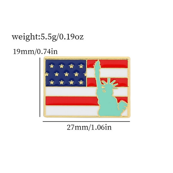 American Flag Series Gold M Badge Independence Day Alloy Brooch - Image 9