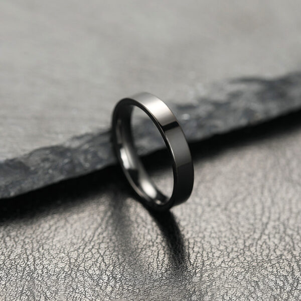 Non-fading Special-interest Design 4mm Bright Surface Simple Bracelet Stainless Steel Ornament Couple Ring - Image 7