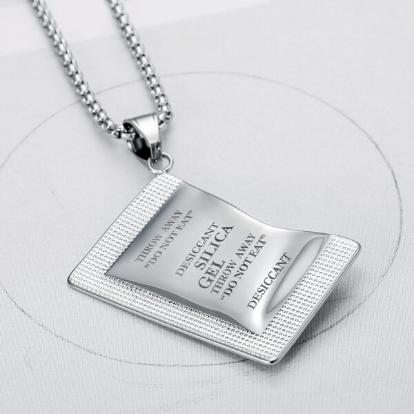 Desiccant Pendant Cool Titanium Steel Men's Necklace - Image 2