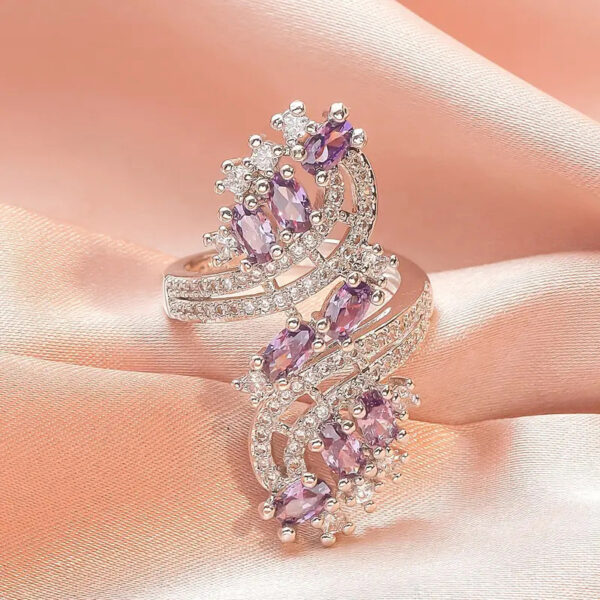 European And American Style Luxury American Style Ring Internet Celebrity Exaggerated Zircon - Image 8