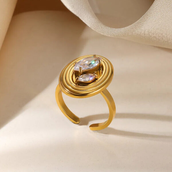 Light Luxury Exaggerated Niche Stainless Steel Ring - Image 6