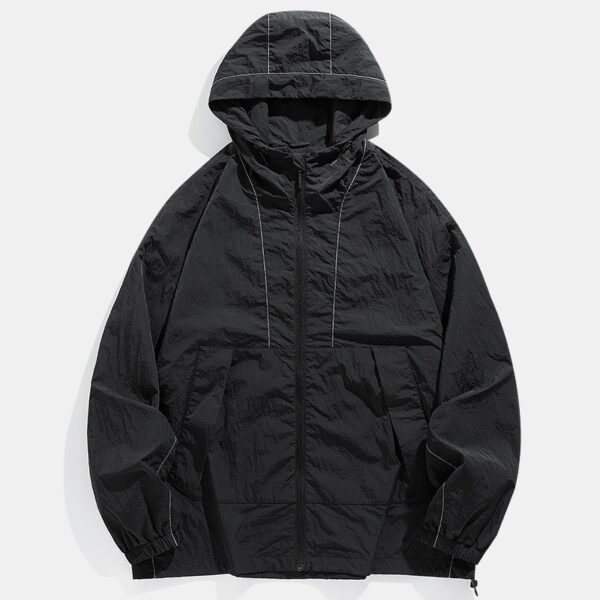 Outdoor Windproof Waterproof Crisp Loose Hoodie Workwear Jacket Coat - Image 3