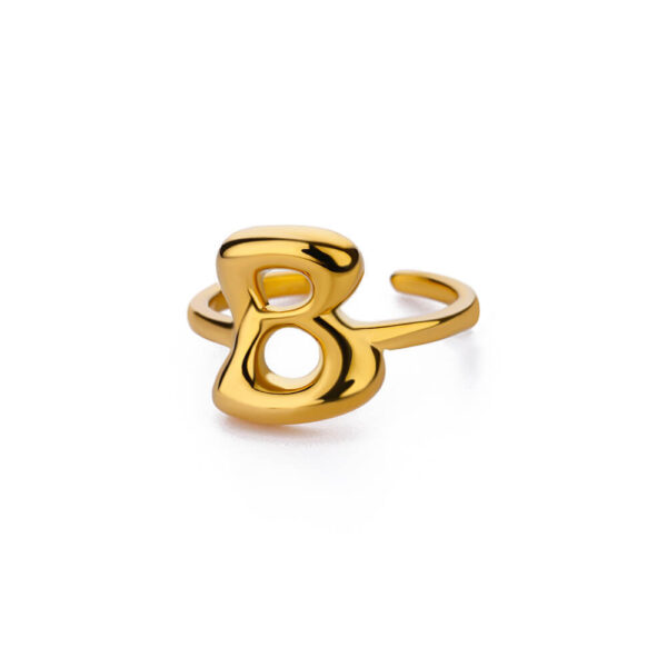 Cute Bubble Letters Ring Gold 18K Gold Plated Ring - Image 7