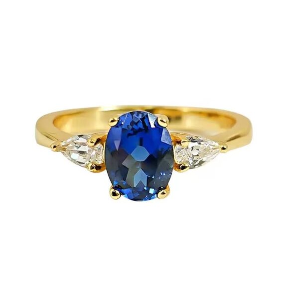 Fashion Simple And High-end Oval Blue Ring - Image 4