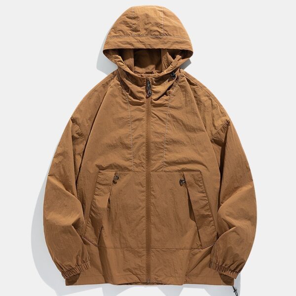 Outdoor Windproof Waterproof Crisp Loose Hoodie Workwear Jacket Coat - Image 5