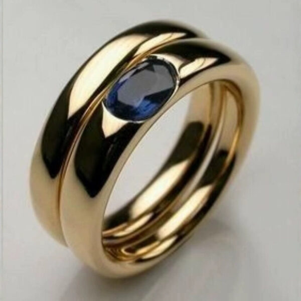 18K Gold Copper Inlaid Zircon Ring Personalized Creative High Sense Female - Image 4