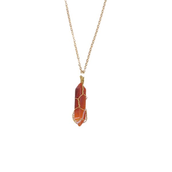 Women's Exquisite Copper Wire Winding Natural Stone Crystal Pendant Necklace - Image 5