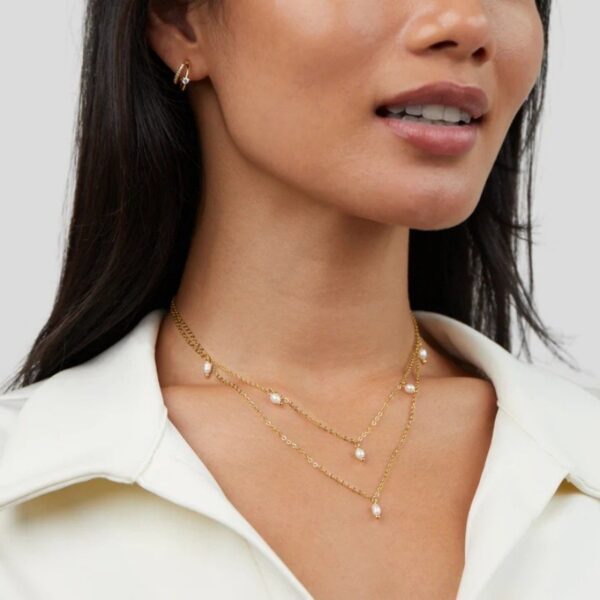 Women's 18K Gold-plated Natural Pearl Double-layer Twin Necklace - Image 3