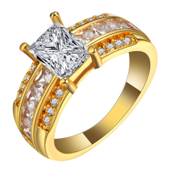 Women's Simple Copper Inlaid Zircon Ring - Image 2
