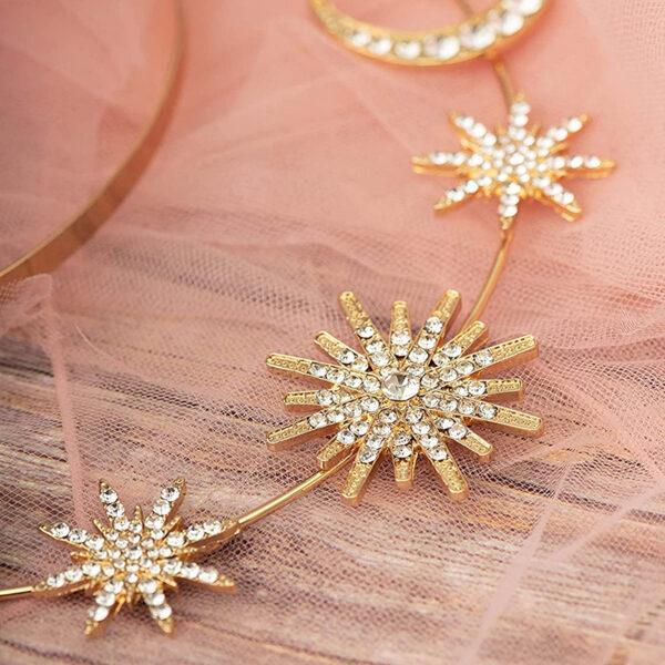 Fashion Sun Goddess Double-layer Headband Six-pointed Star Moon Alloy Crystal - Image 3