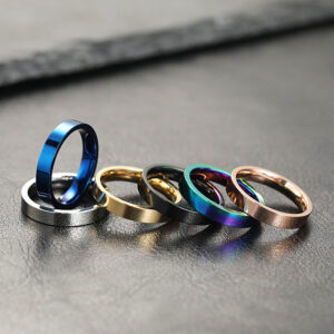 Non-fading Special-interest Design 4mm Bright Surface Simple Bracelet Stainless Steel Ornament Couple Ring