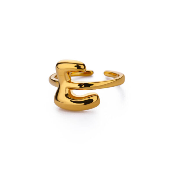 Cute Bubble Letters Ring Gold 18K Gold Plated Ring - Image 10