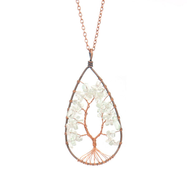 Ancient Red Copper Winding Natural Stone Crystal Necklace - Image 8