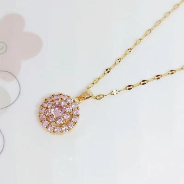 Rotatable Round Zircon Necklace For Women - Image 5