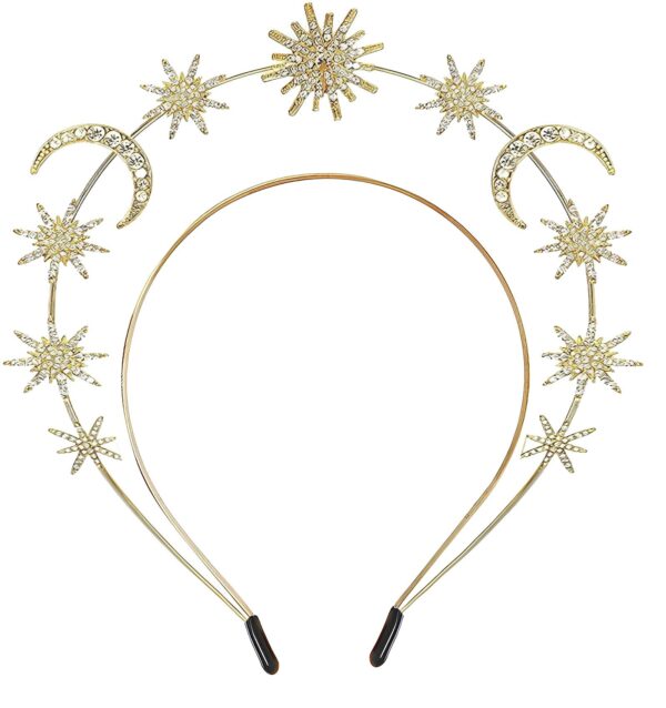 Fashion Sun Goddess Double-layer Headband Six-pointed Star Moon Alloy Crystal - Image 6