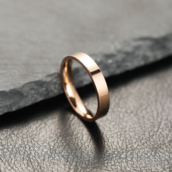 Non-fading Special-interest Design 4mm Bright Surface Simple Bracelet Stainless Steel Ornament Couple Ring - Image 9